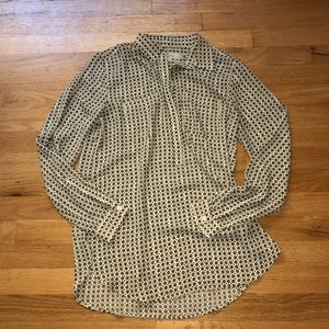 Nwot Loft SP purple & cream long sleeved blouse